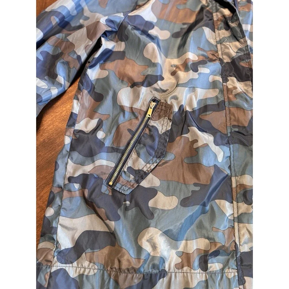 CiSono Originals Blue Camouflage Full Zip Jacket Womens Sz Large Wind Breaker